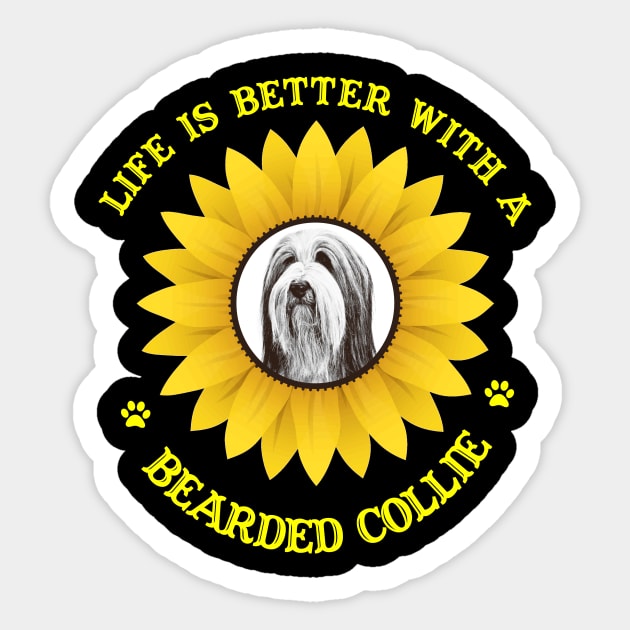 Bearded Collie Lovers Sticker by bienvaem